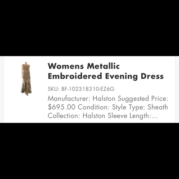 4X “HOST PICK” Halston Metallic Embroidered Lace Cap-Sleeve Gown - Picture 2 of 12